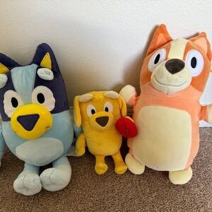 Set of 3 Bluey Plush Toys – Bluey, Honey & Chili – Soft & Clean